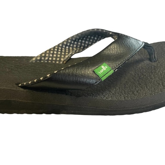 Sanuk WOMEN'S 8 / 40 SANDALS YOGA MAT BLACK Beach FLIP FLOPS SLIP ON Thongs - Picture 6 of 11